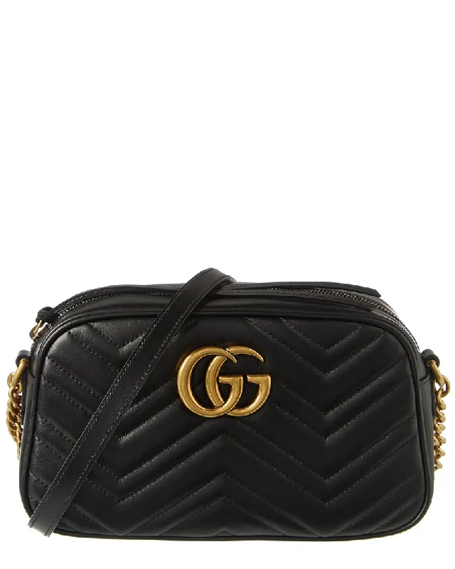 Lightweight ladies crossbody bag for summer-Gucci GG Marmont Small Matelasse Leather Crossbody Camera Bag