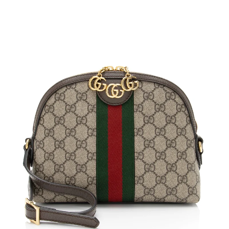 Ladies shoulder bag with angled design-Gucci GG Supreme Ophidia Dome Small Shoulder Bag