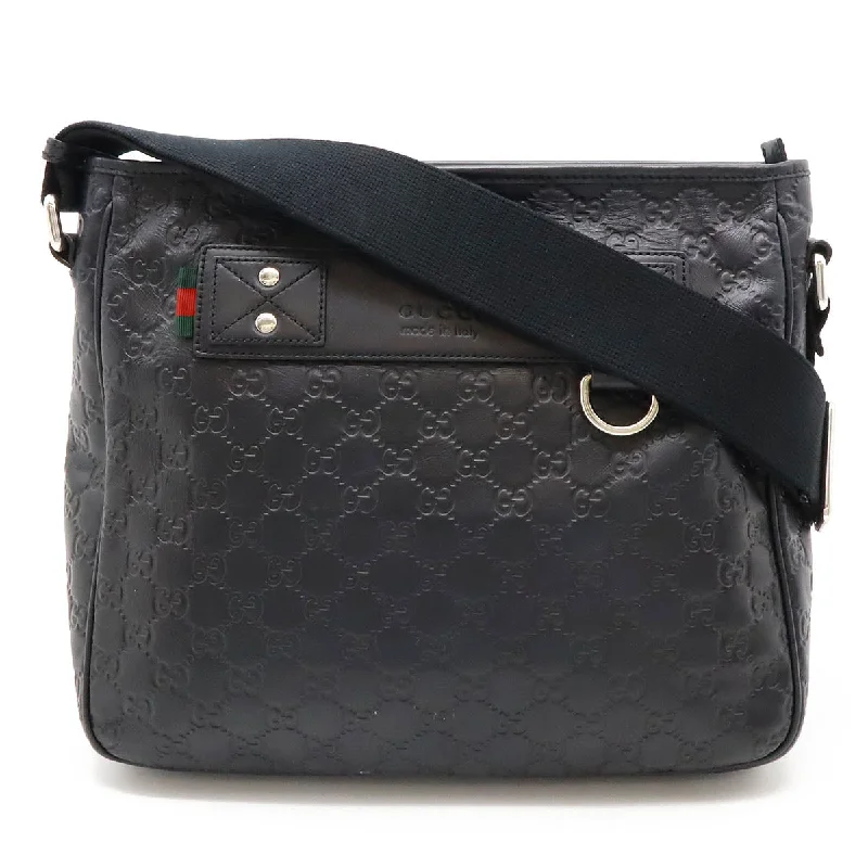 Ladies shoulder bag with studs-Gucci Sherry Line Leather Messenger Bag Black