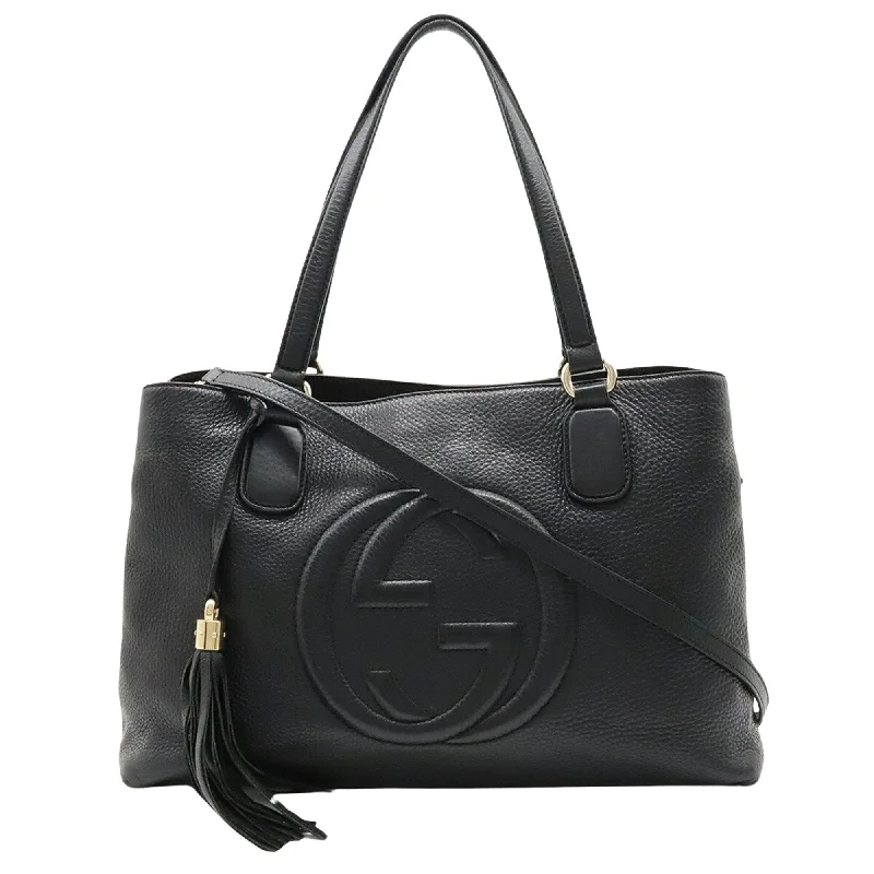 Ladies tote bag for summer-Gucci Soho  Leather Tote Bag (Pre-Owned)