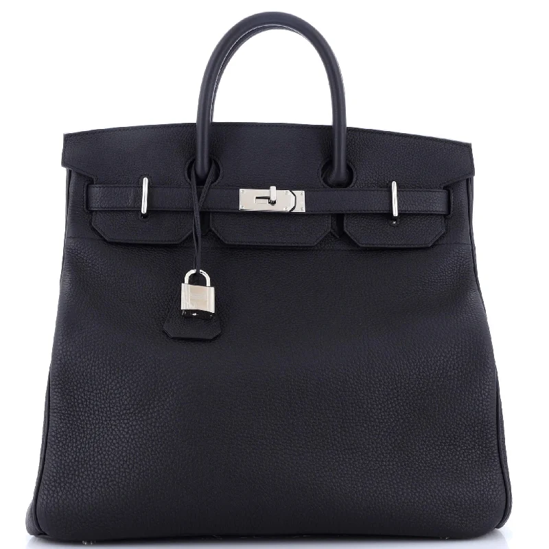 Ladies tote bag spacious-HAC Birkin Bag Noir Togo with Palladium Hardware 40