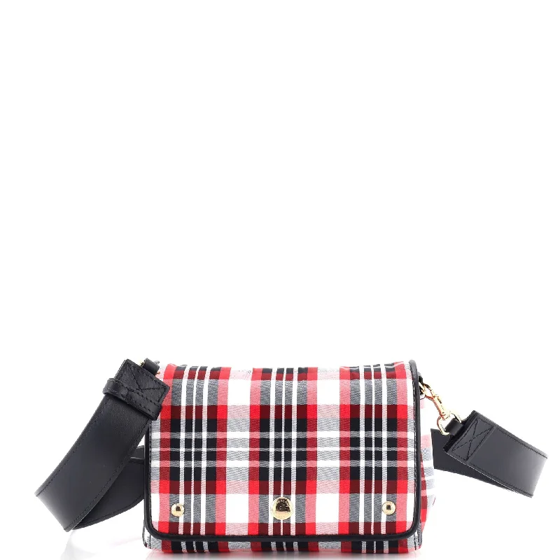 Ladies shoulder bag for errands-Hackberry Shoulder Bag Tartan Check Nylon Small