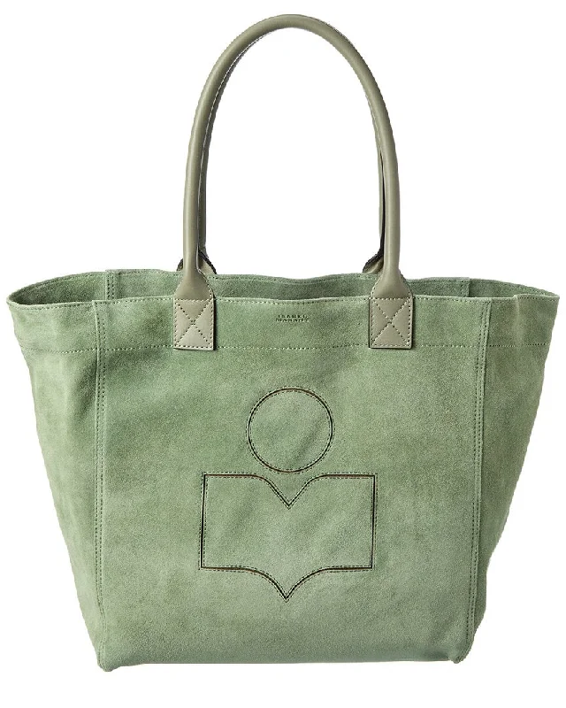 Ladies tote bag for groceries-Isabel Marant Yenky Small Suede & Leather Tote