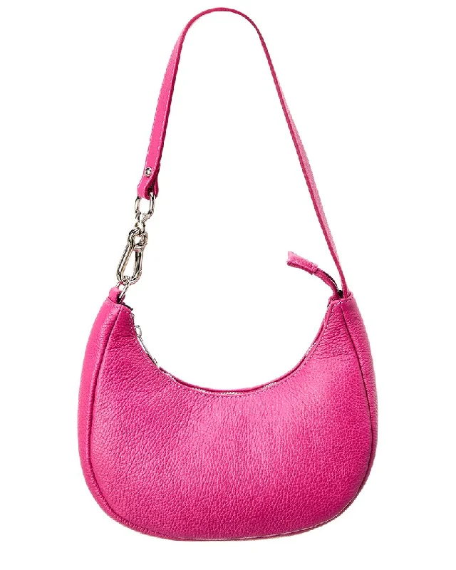 Ladies shoulder bag in lilac-Italian Leather Top Handle Shoulder Bag