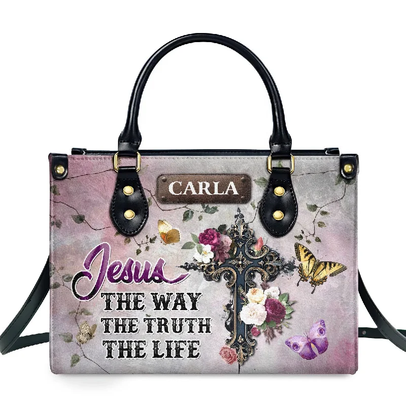 ladies handbags designer brands-Jesus The Way The Truth The Life - Personalized Leather Handbag SBLHBLHA2310D