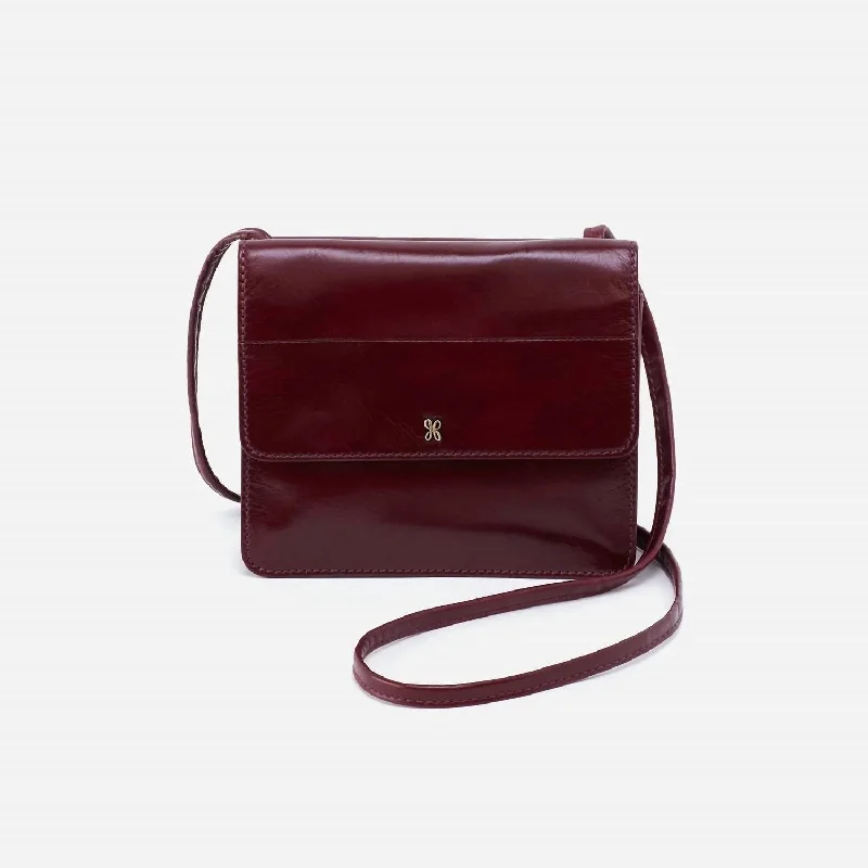 ladies wallet in small leather-Jill Wallet Crossbody Bag in Merlot