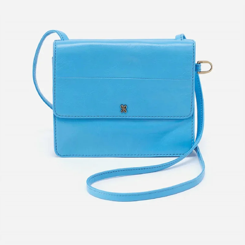 ladies wallet with gold clasp-Jill Wallet Crossbody In Tranquil Blue