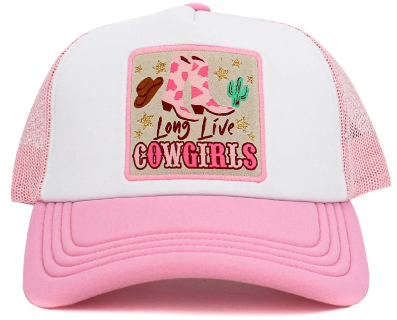 ladies handbags for weekend trips-KBV1584 Long Live Cowgirls Meshback Trucker Cap