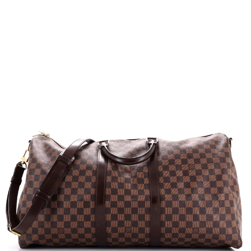 Ladies tote bag for festivals-Keepall Bandouliere Bag Damier 55