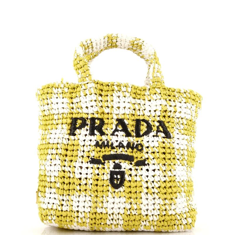 Ladies tote bag for urban style-Logo Tote Raffia Small