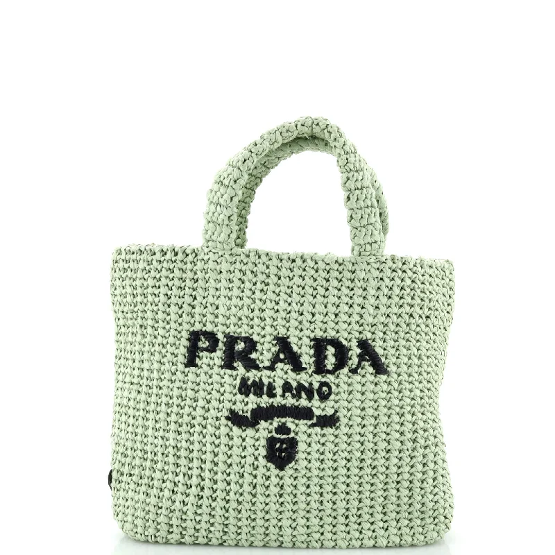 Ladies tote bag with cosplay storage-Logo Tote Raffia Small