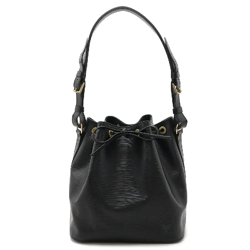 Ladies shoulder bag in metallic finish-Louis Vuitton Epi Petit Noe Leather Shoulder Bag