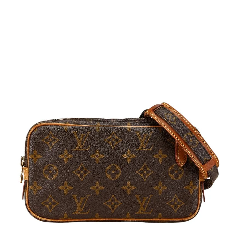 Ladies shoulder bag with leather tassel-Louis Vuitton Monogram Pochette Shoulder Bag