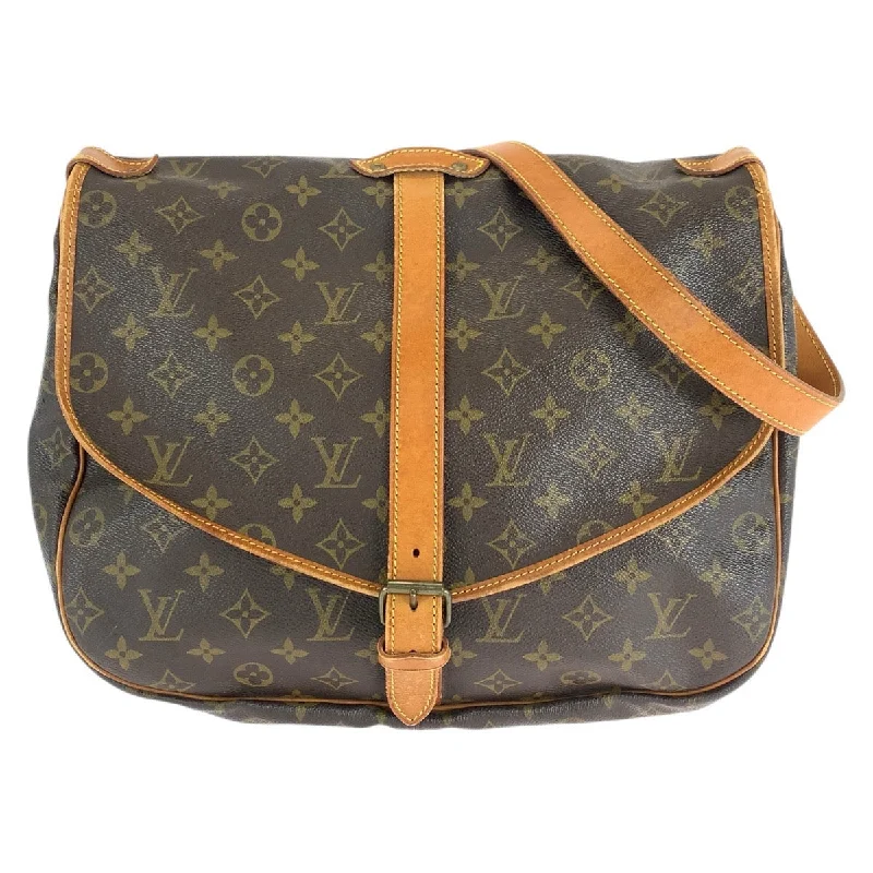 Ladies shoulder bag with zipper-Louis Vuitton Monogram Saumur 35 Messenger Bag