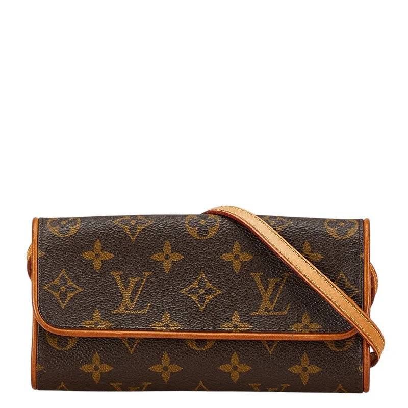 Ladies shoulder bag in snakeskin texture-Louis Vuitton Monogram Twin PM Shoulder Bag