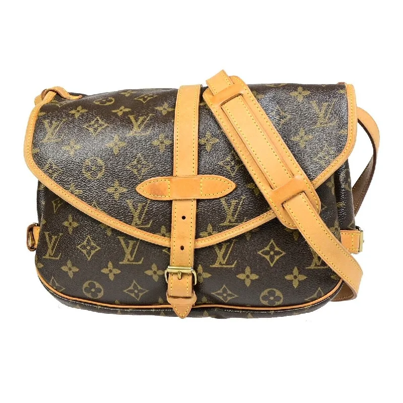 Ladies shoulder bag for outdoor concerts-Louis Vuitton Saumur 30  Canvas Shoulder Bag (Pre-Owned)