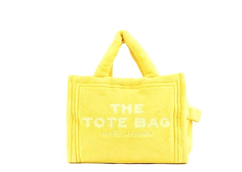 Ladies crossbody bag for casual Fridays-Marc Jacobs The Terry Tote yellow Medium Soft Terry Crossbody Handbag Women's Purse