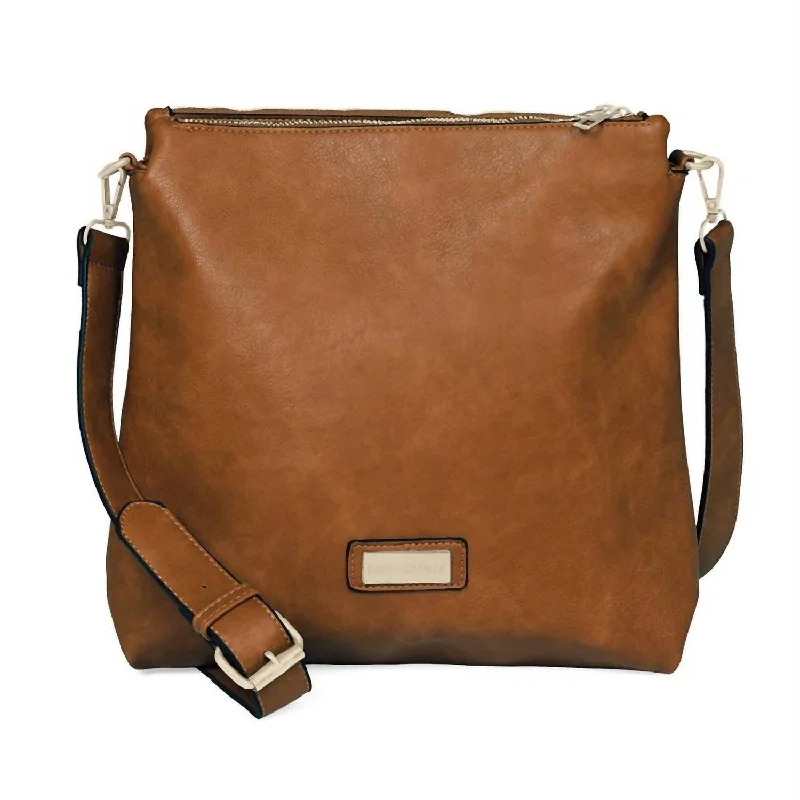 Ladies crossbody bag with wrist strap-Martina Crossbody in Brown