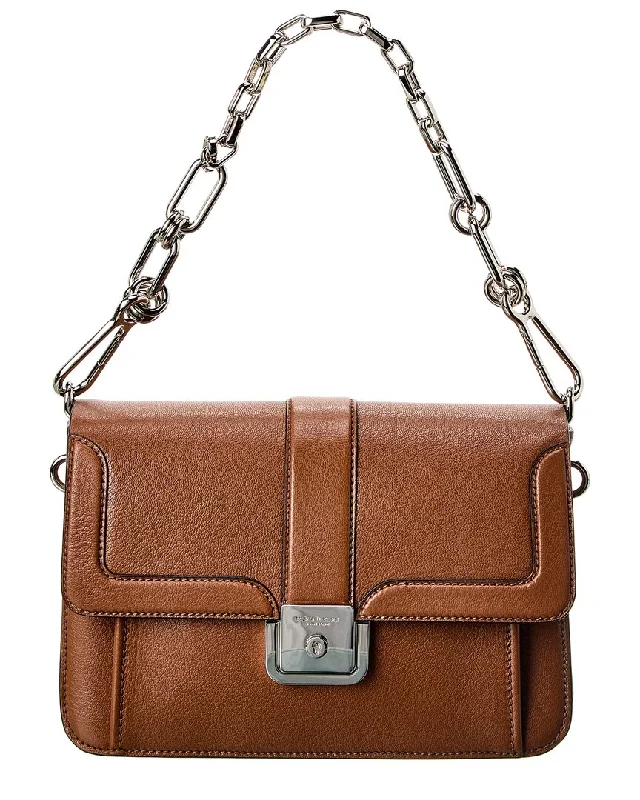 Black ladies crossbody bag for everyday use-Michael Kors Collection Leather Crossbody