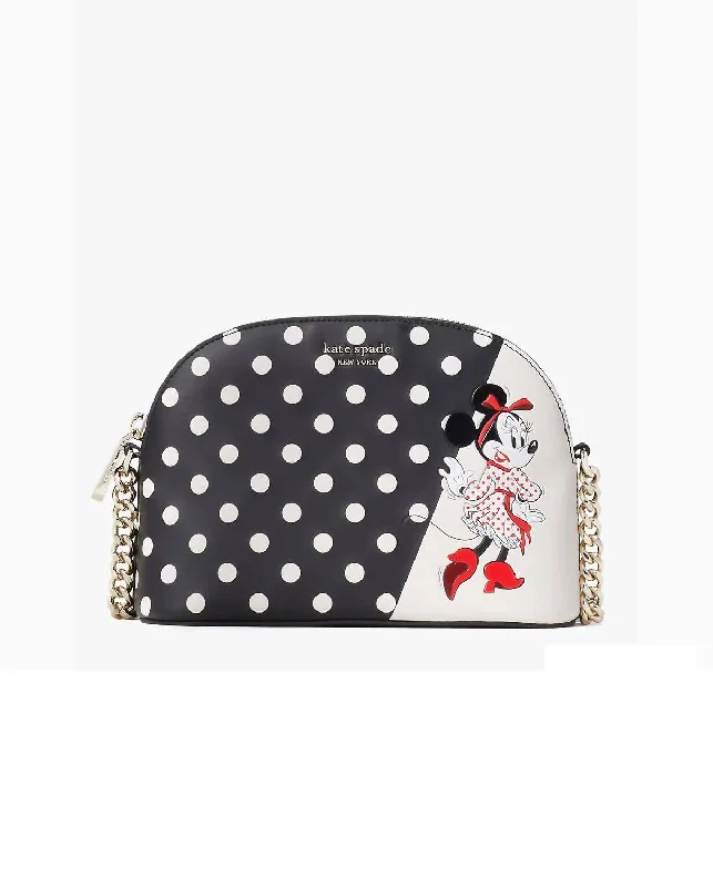 Ladies crossbody bag with braided strap-Minnie Mouse Small Dome Crossbody in Black Multi