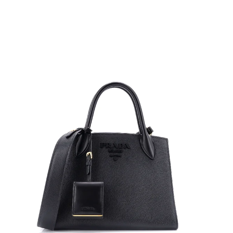 Ladies tote bag for fantasy fans-Monochrome Tote Saffiano with City Calf Small