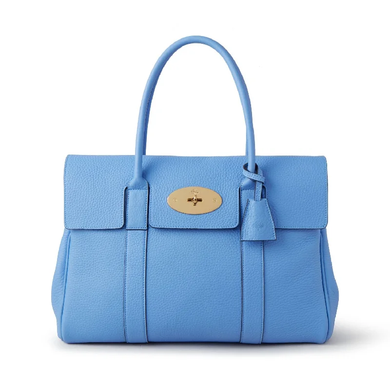 Ladies shoulder bag in sky blue-Mulberry Bayswater