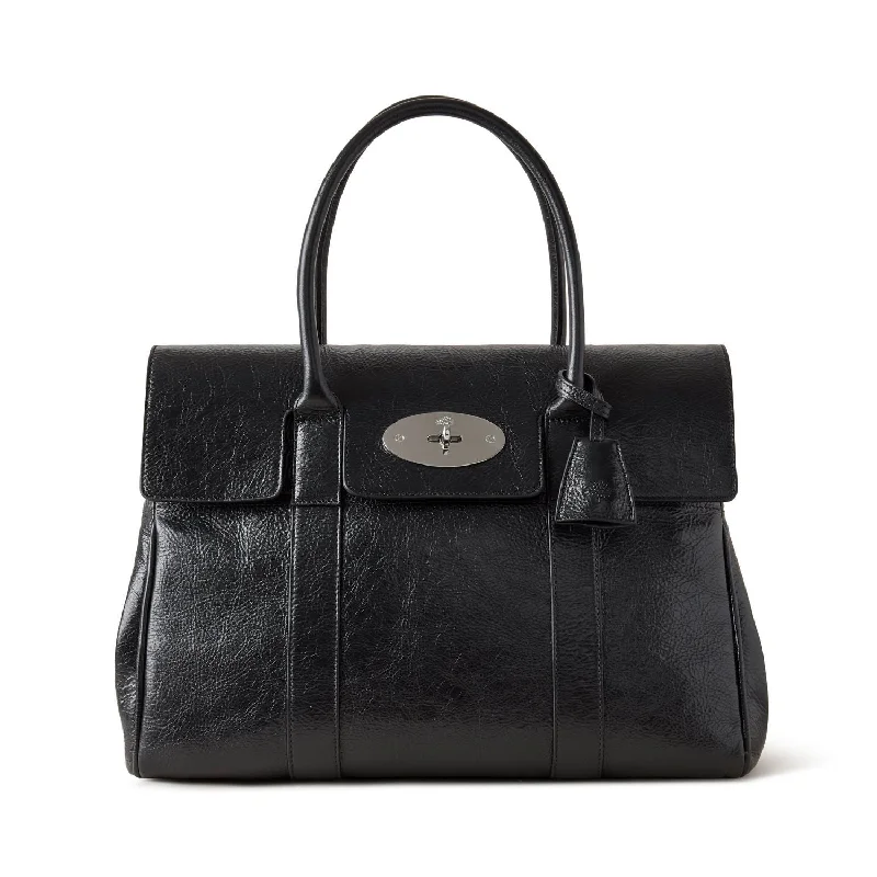 Ladies shoulder bag in charcoal grey-Mulberry Bayswater