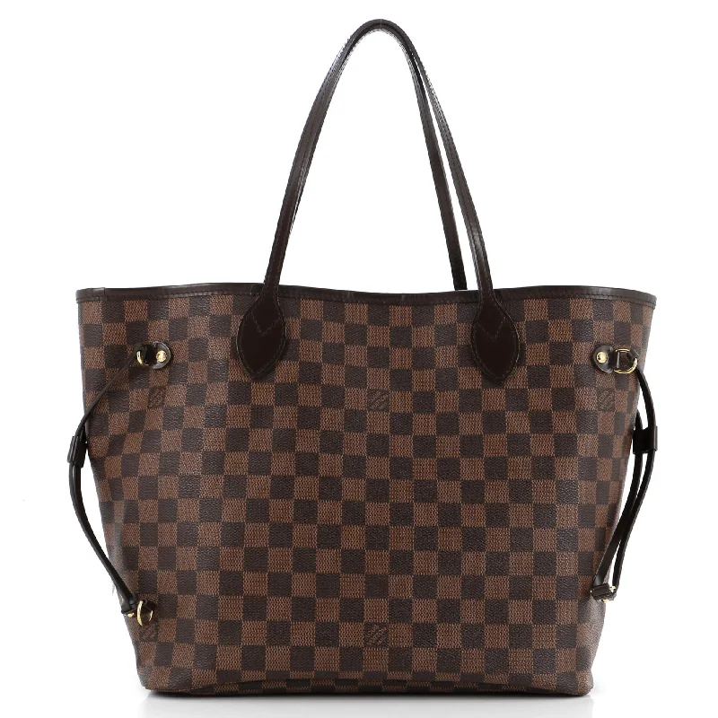 Ladies tote bag with buckle-Neverfull NM Tote Damier MM