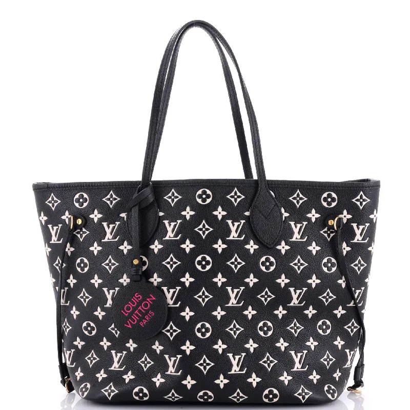 Ladies tote bag heavy duty-Neverfull NM Tote Spring in the City Monogram Empreinte Leather MM