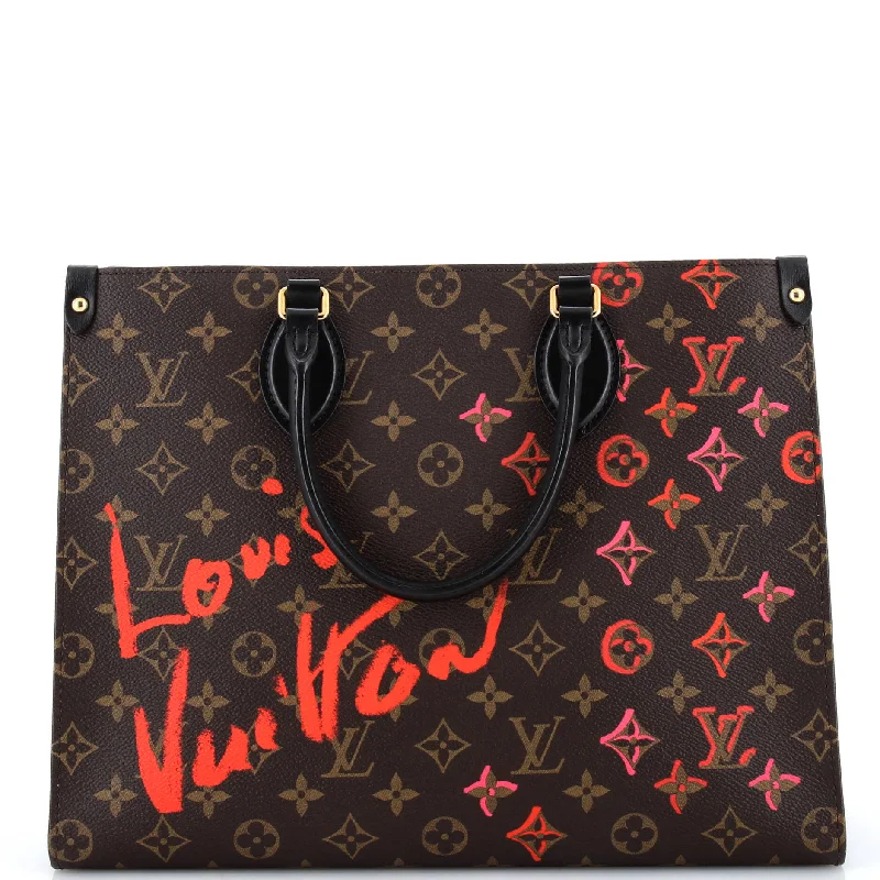 Ladies tote bag with lens storage-OnTheGo Tote Limited Edition Fall in Love Monogram Canvas MM