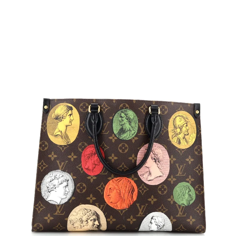 Ladies tote bag colorful-OnTheGo Tote Limited Edition Fornasetti Cameo Monogram Canvas MM