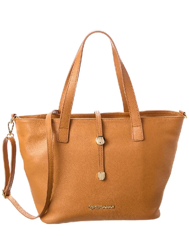 Ladies tote bag with festival gear-Persaman New York Chloe Leather Tote