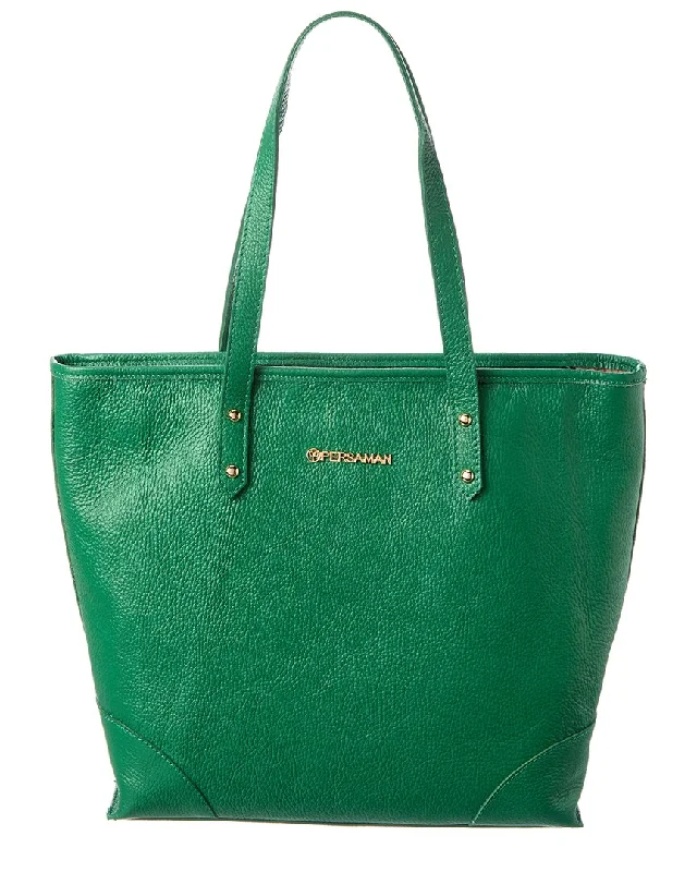 Ladies tote bag with charger pocket-Persaman New York Desiree Leather Tote