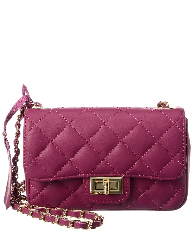 Ladies crossbody bag with snap closure-Persaman New York Rosalie Quilted Leather Crossbody