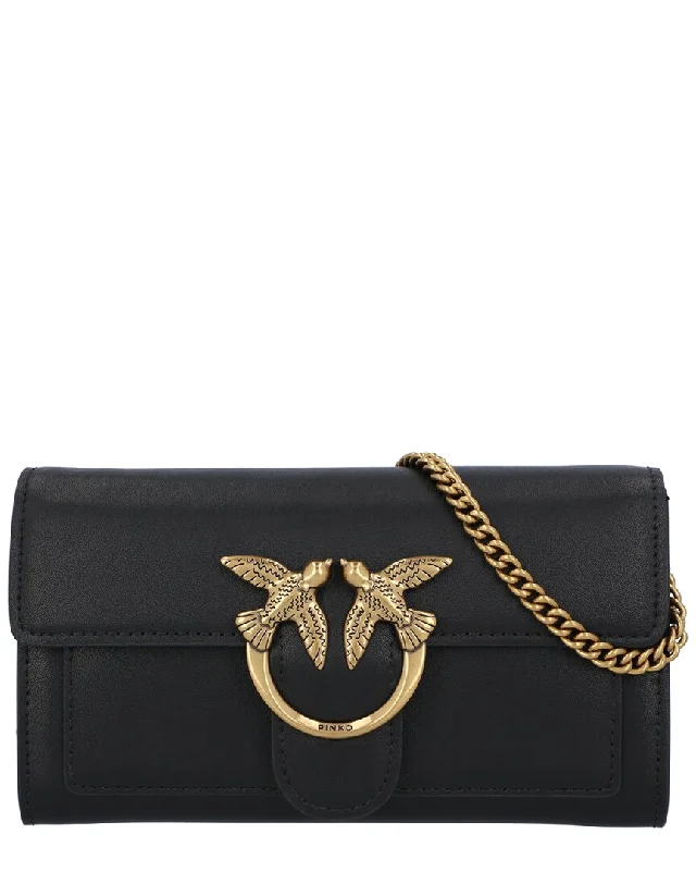 Ladies crossbody bag with gold hardware-PINKO Leather Crossbody