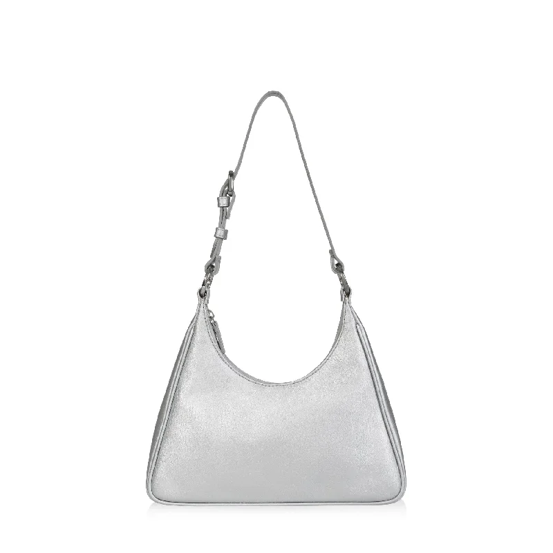 ladies handbags for day trips-Prism Hobo (Silver Leather)