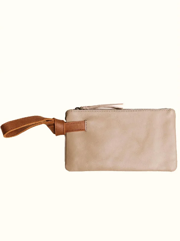 ladies wallet with logo stamp-Rachel Wristlet In Pebble/whiskey