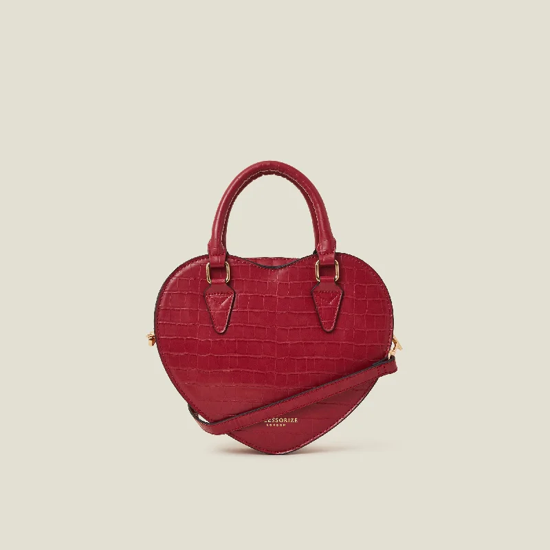 ladies handbags luxury design-Red Heart Handheld Sling Bag