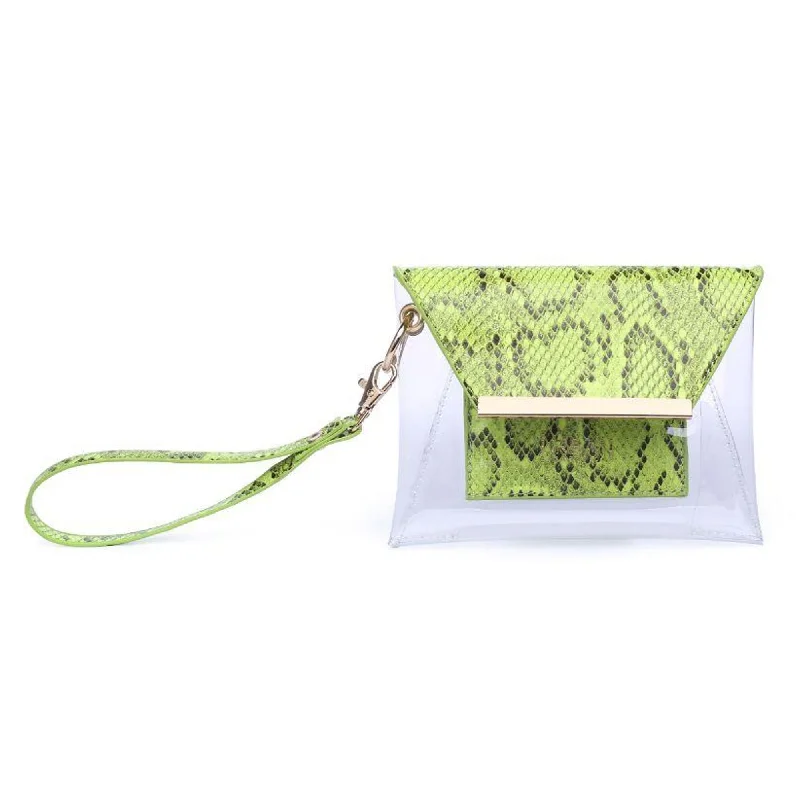 ladies luxury wallet with logo-Reese Neon Snake