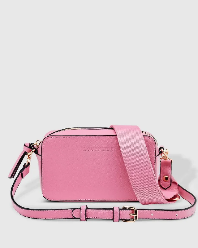 Ladies crossbody bag with zipper closure-Rubix Crossbody Bag in Bubblegum