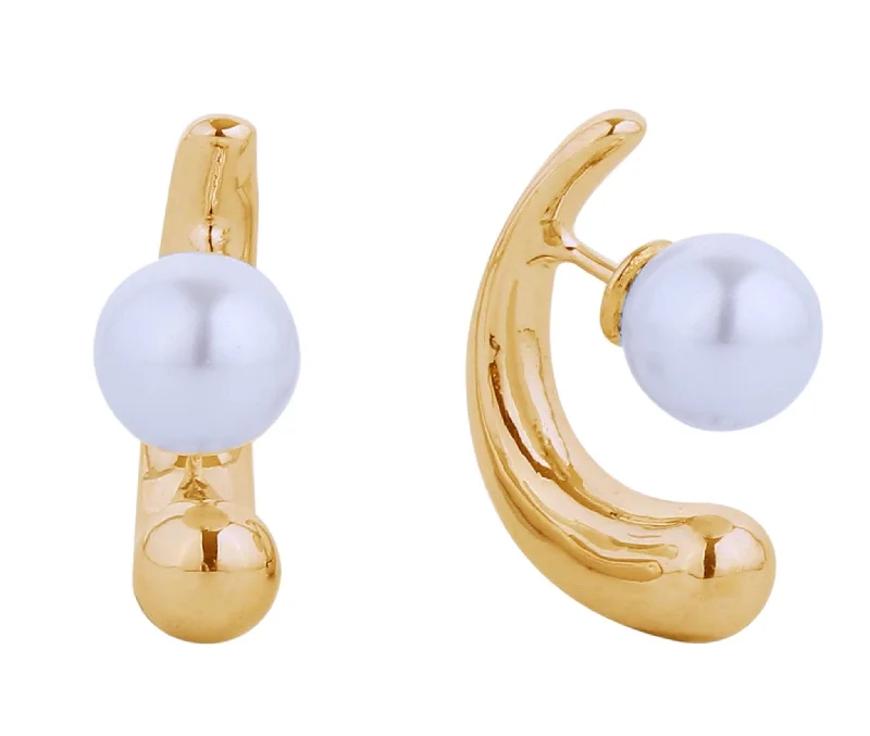 ladies handbags structured shape-SJE310542 14K Dipped Pearl Post Earrings