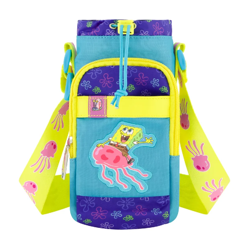 Ladies crossbody bag with quilted texture-SPONGEBOB JELLYFISH WATER BOTTLE CROSSBODY