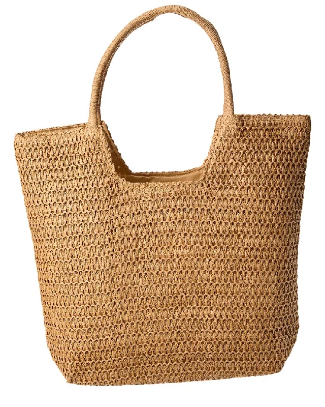 Ladies tote bag lightweight-Surell Accessories Paper Straw Square Tote