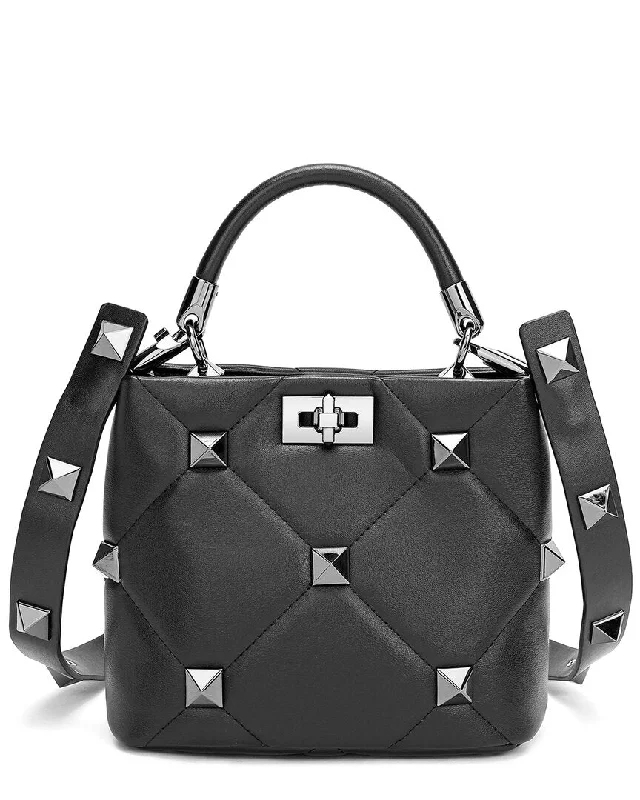 Ladies shoulder bag for volunteers-Tiffany & Fred Quilted & Studded Leather Top-Handle Bag