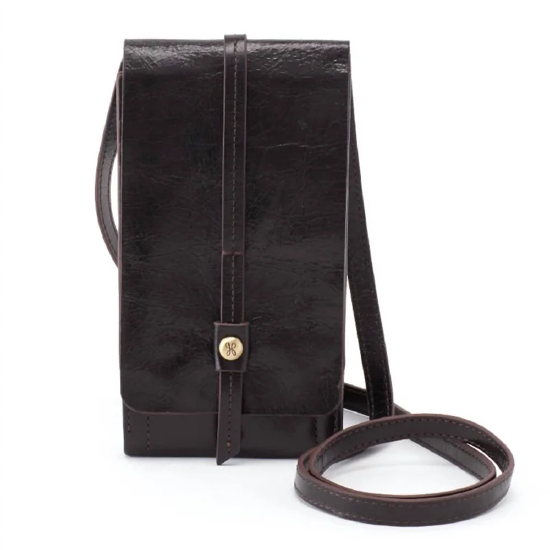 Ladies crossbody bag with zip closure-Token Phone Case Crossbody In Black