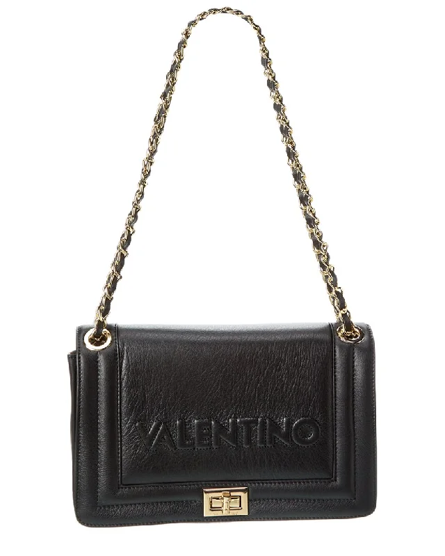 Ladies shoulder bag for rooftop parties-Valentino by Mario Valentino Alice Embossed Leather Shoulder Bag