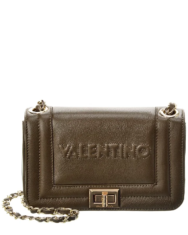 Ladies shoulder bag with chain accent-Valentino by Mario Valentino Beatriz Embossed Leather Shoulder Bag