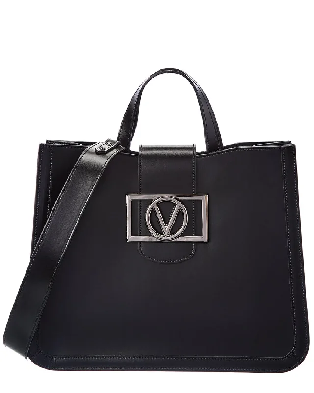 Ladies tote bag with horror print-Valentino by Mario Valentino Carole Super V Leather Tote