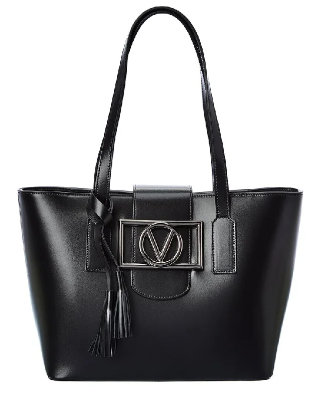 Ladies tote bag with sci-fi design-Valentino by Mario Valentino Delphine Super V Leather Tote