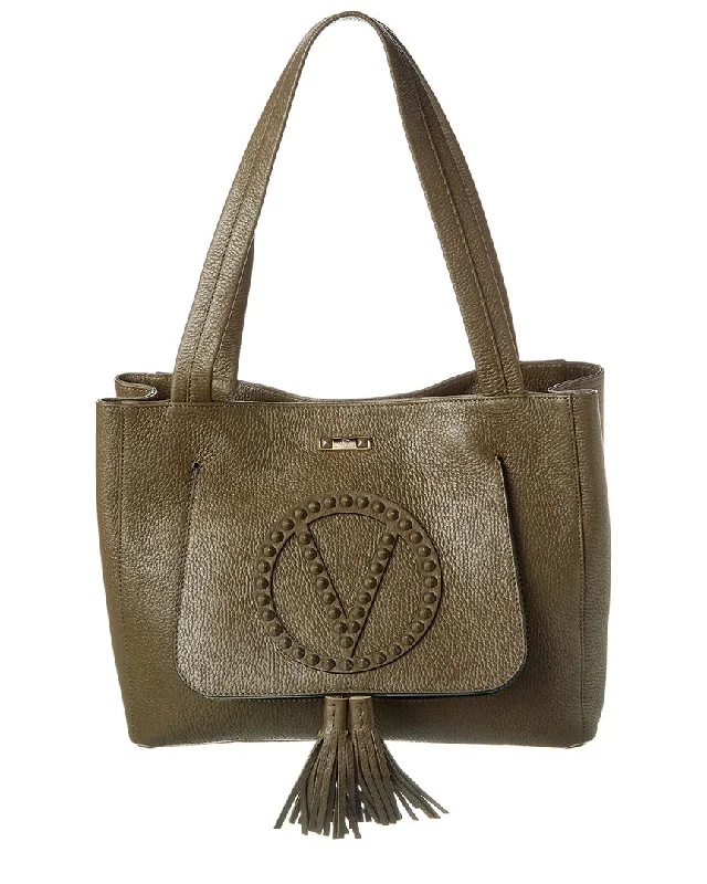 Ladies tote bag for fall-Valentino by Mario Valentino Estelle Rock Leather Tote